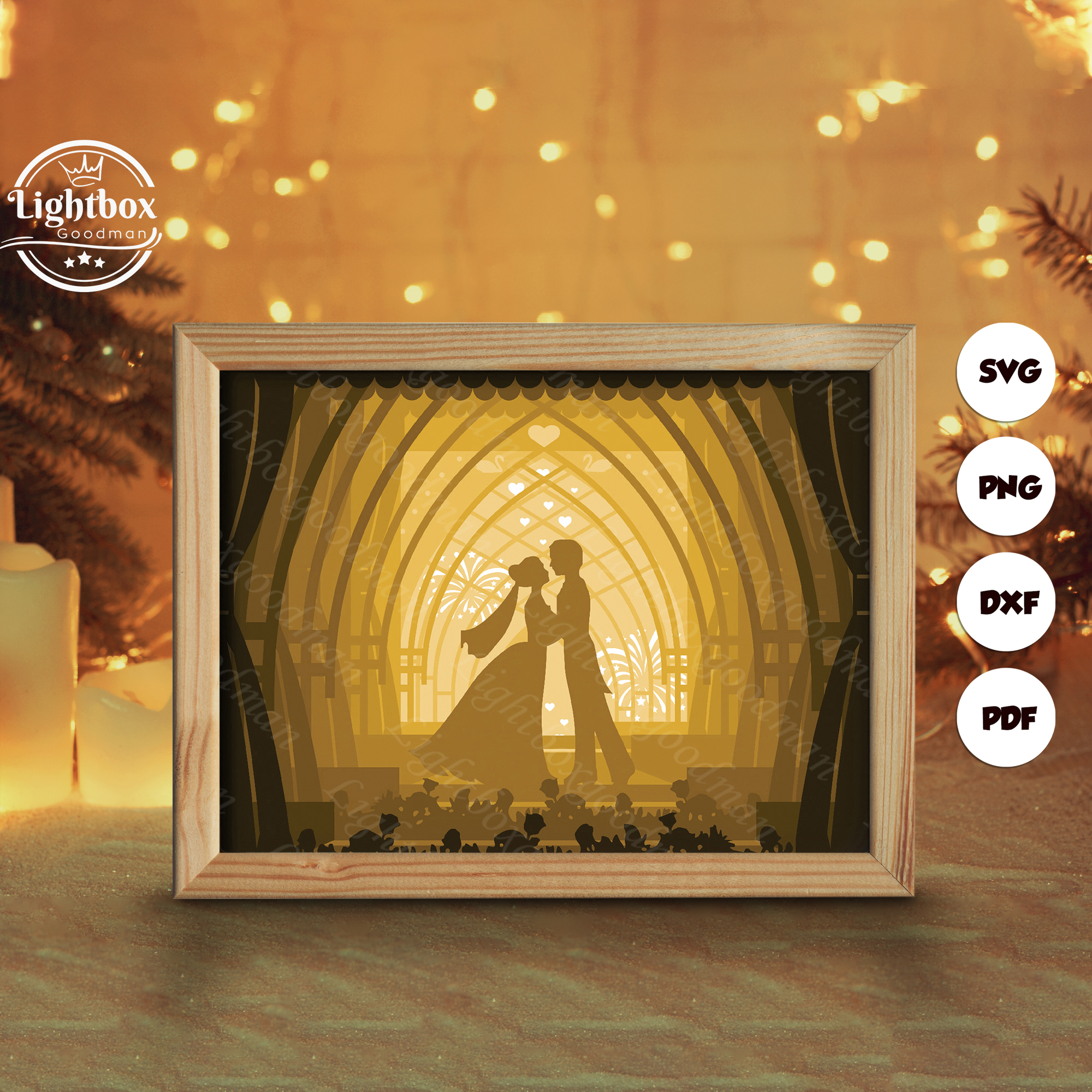 Wedding Shadow Box Files, Paper Cut Light Box Template Files | Inspire ...