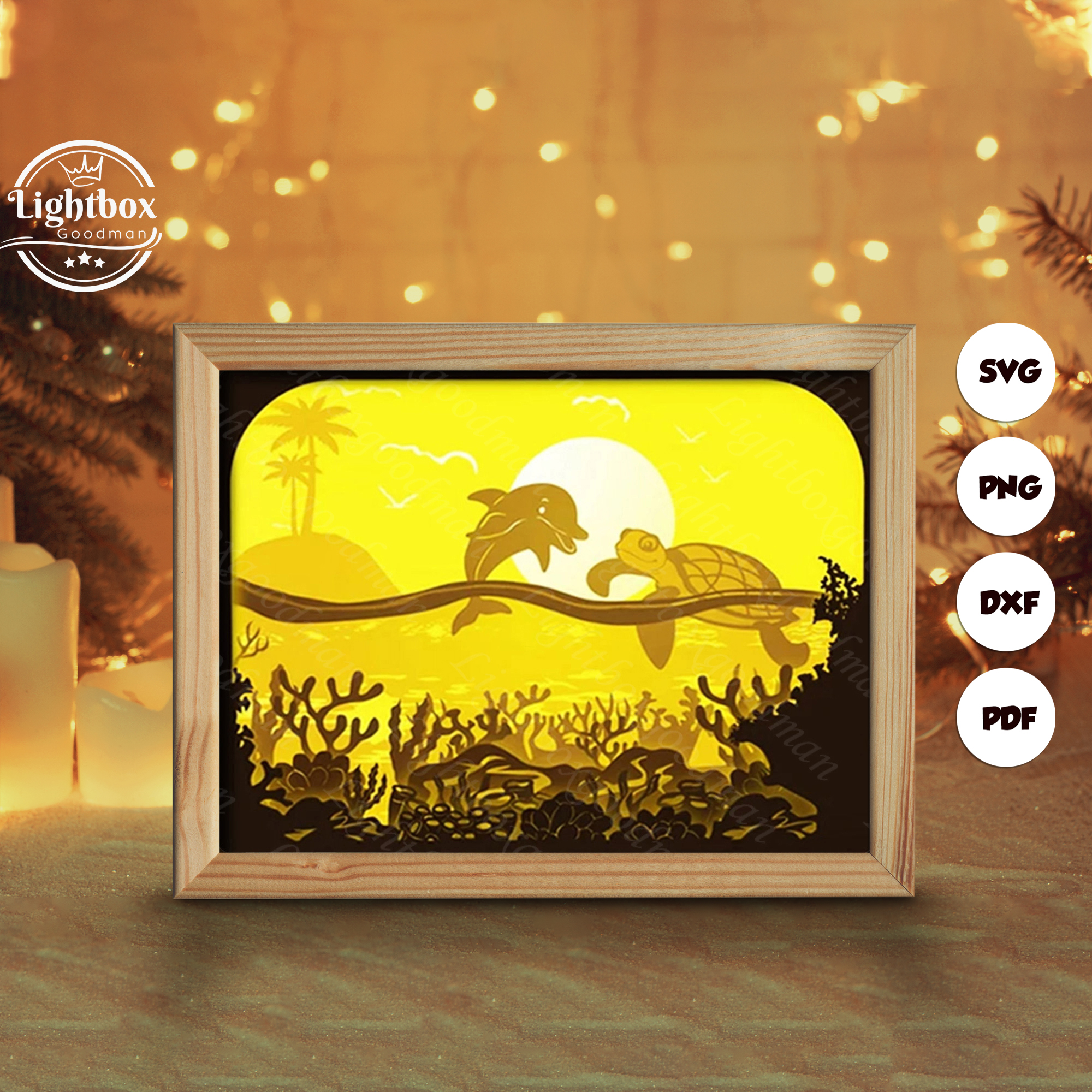 Ocean 1 Shadow Box Files, Paper Cut Light Box Template Files | Inspire ...