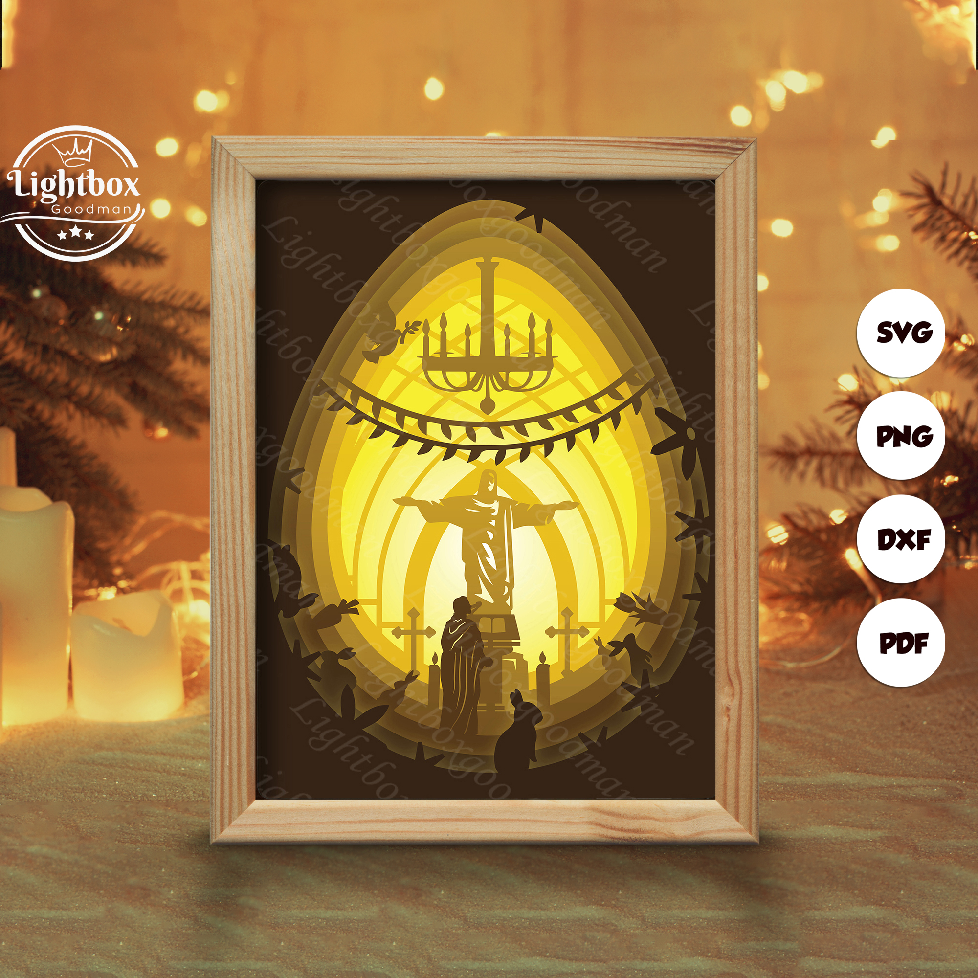 Easter 1 Shadow Box Files, Paper Cut Light Box Template File | Inspire ...