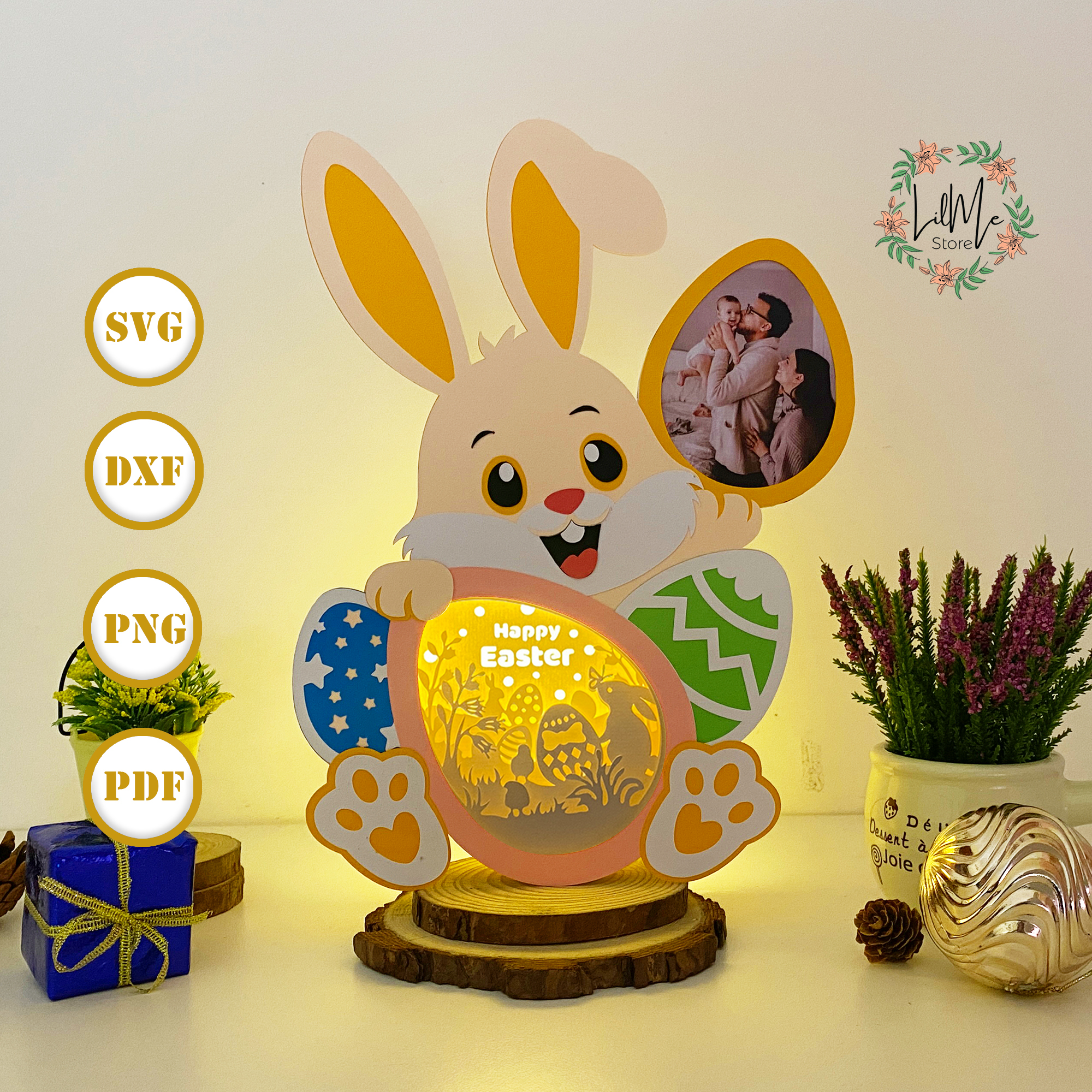 Easter Photo Frame Box Lantern Shadow Box PDF, ScanNcut, SVG - Inspire ...