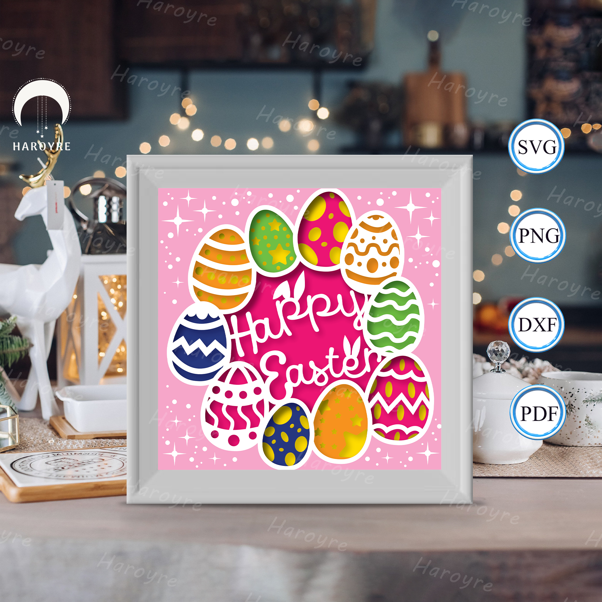 Happy Easter 4 shadow box svg, Easter paper cut light box, s | Inspire ...
