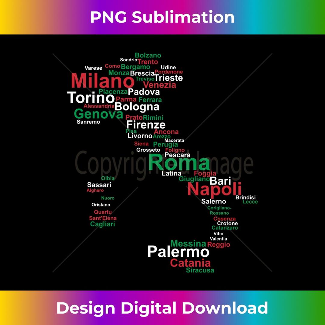 T-shirt Italie Carte Silhouette Avec Villes - Taille S à 3XL - 100% Coton - Neuf Personnalisable