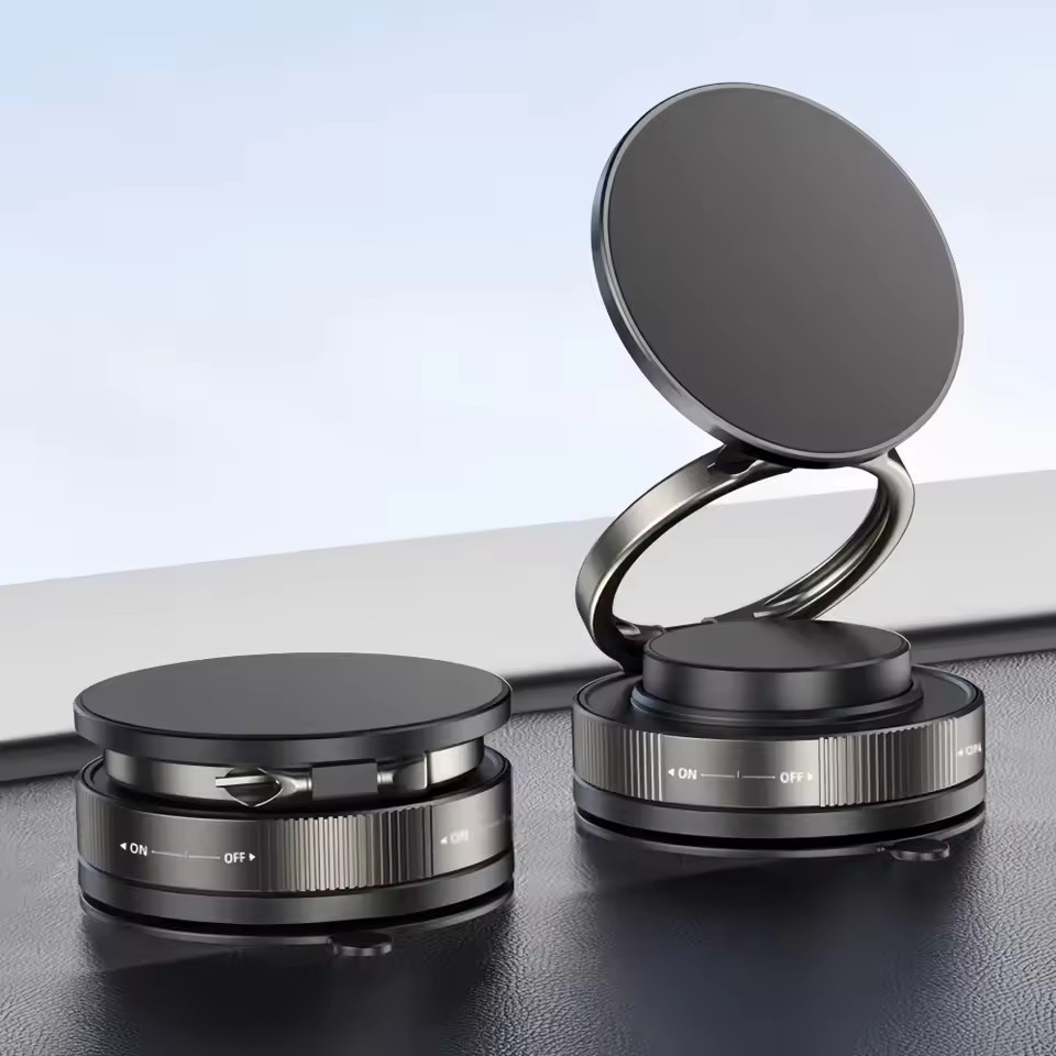 360 Degree Rotating Magnetic Phone Holder, Strong Magnetic Adsorption Car Phone Stand, Vacuum Suction Cup Mobile Mount