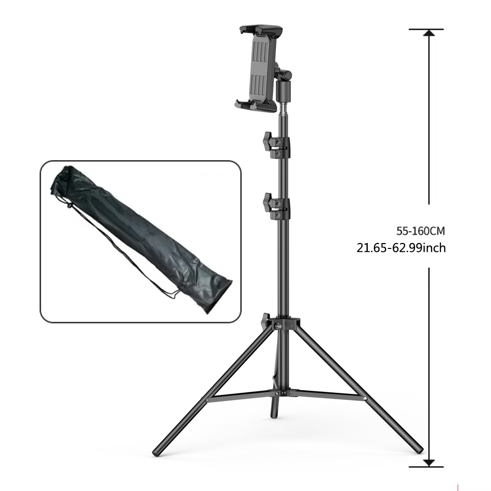 Adjustable Tripod Floor Tablet Stand, Holder Mount for iPad Pro 12.9 Air, Mini Xiaomi 4-13 Inch Lazy Holder Bracket