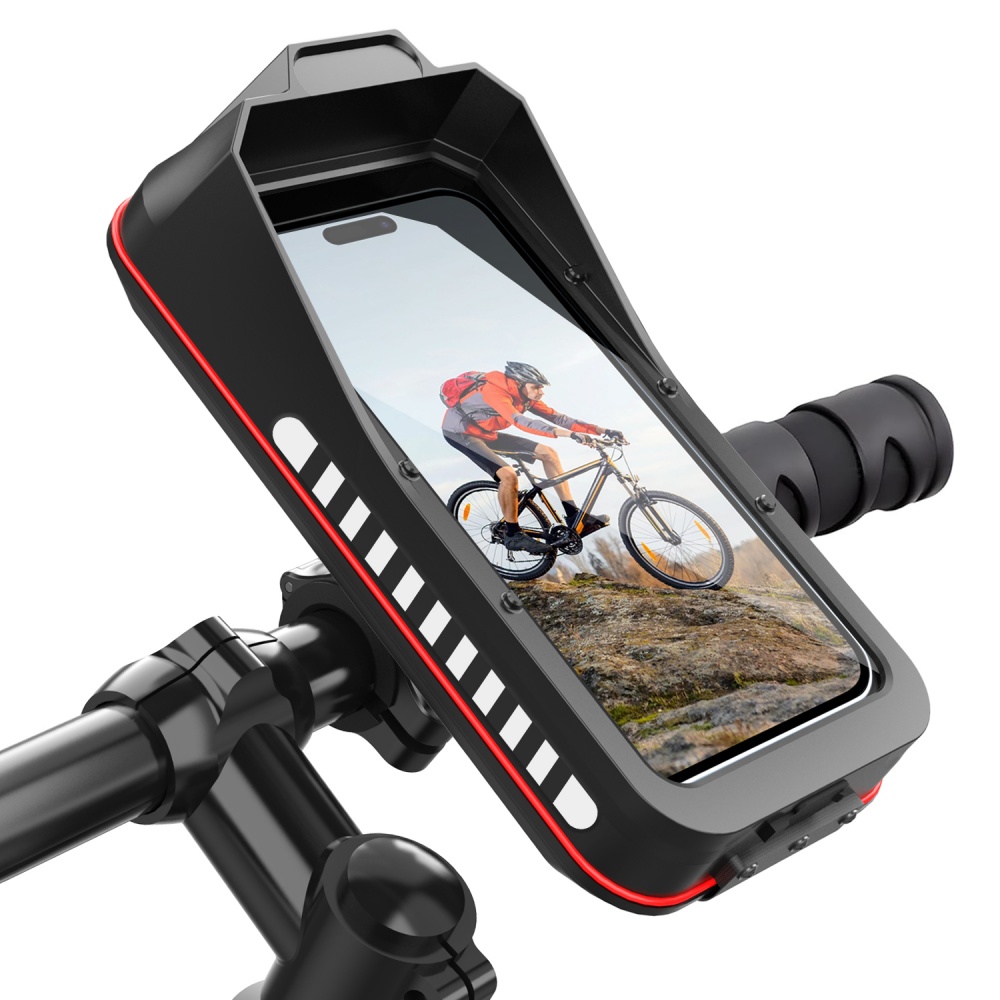Phone Case Bag Waterproof Bicycle Motorcycle, Touch Screen Bike Scooter Handlebar, MTB Cellphone Mount Stand Quick Lock