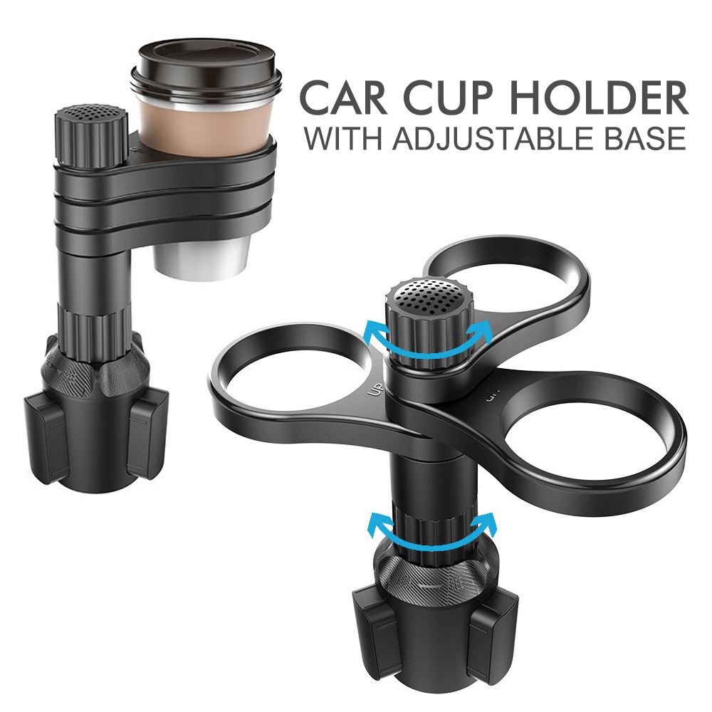 Adjustable Base Car Cup Mount Beverage Bottle Bracket, 3 In 1 Car Cup Holder Expander Adapter, 360 Rotating Insert Drink