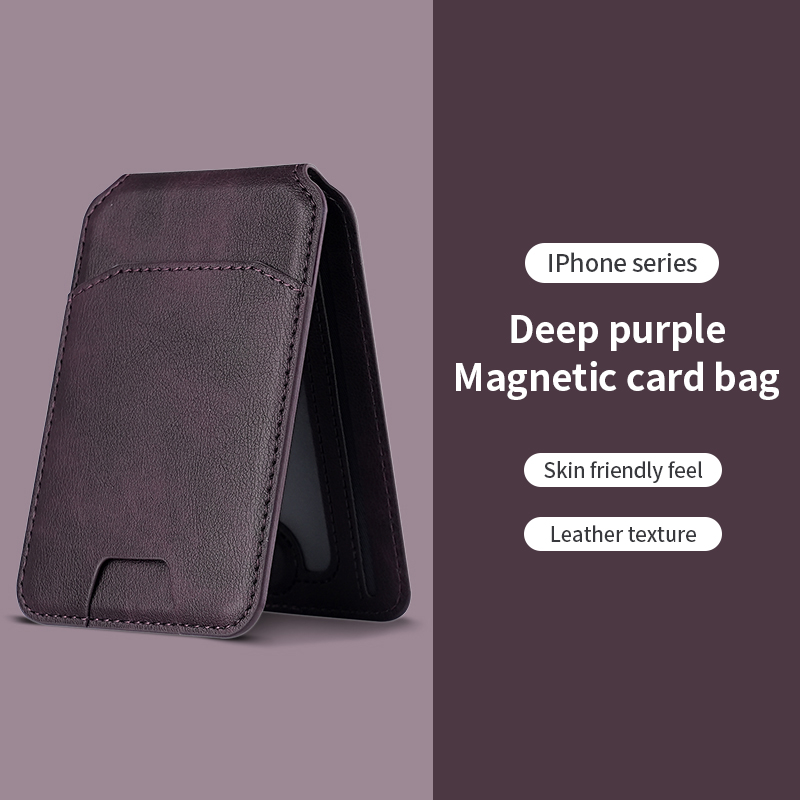 Magnetic Leather Wallet Holder Case for iPhone, Luxury Magsafe Card Holder Phone Bag Cover Accessories