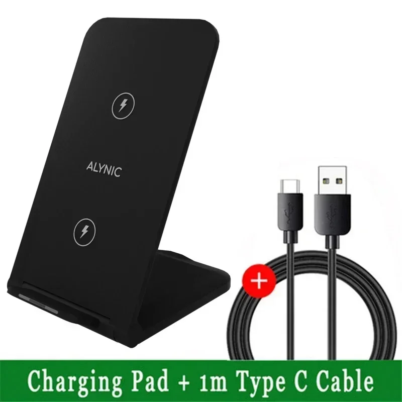 Wireless Charger Foldable Fast Charging Station, Desktop Stand for iPhone, Samsung, Xiaomi