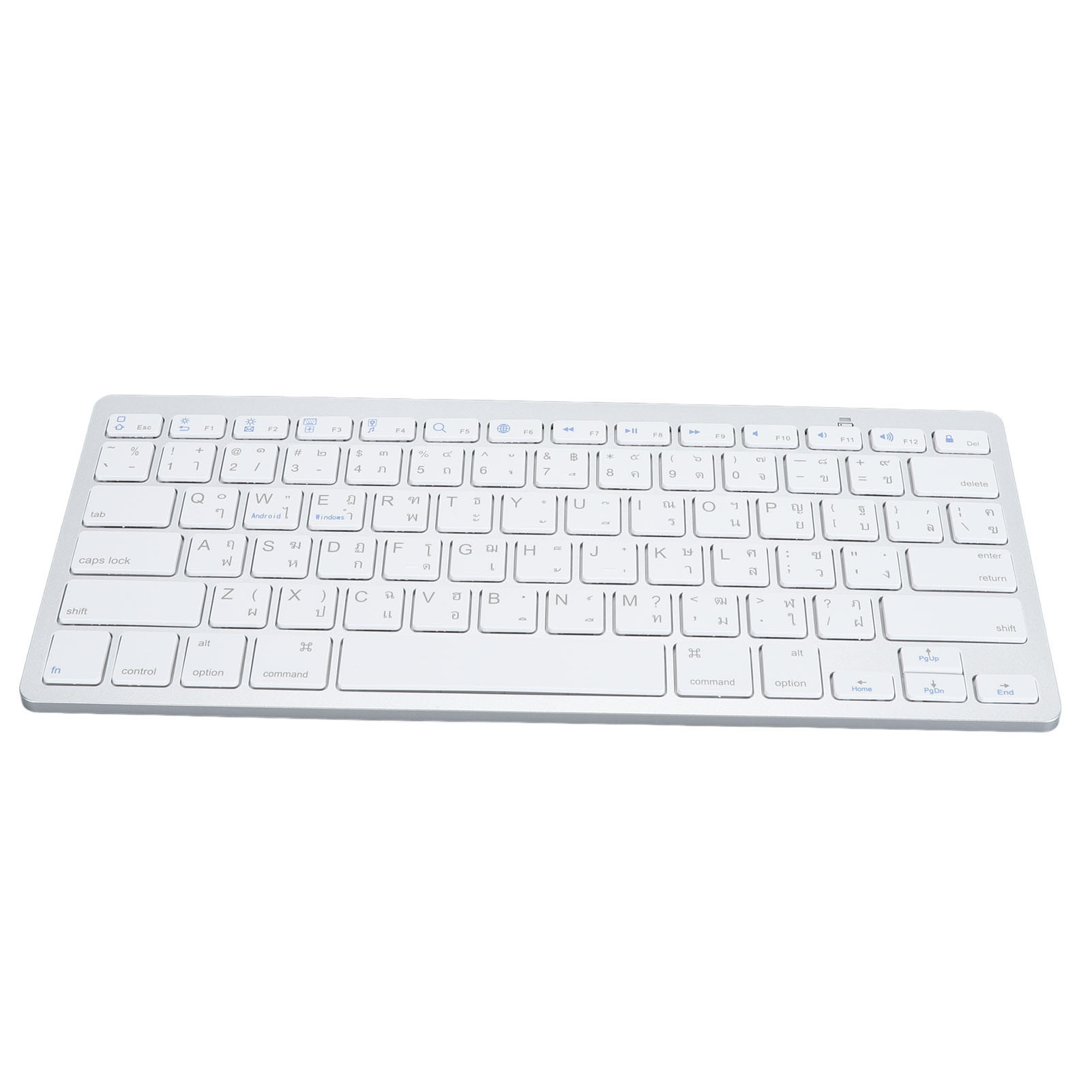 Super Slim Bilingual Bluetooth Keyboard, Portable Wireless Keyboard, Scissor Switch Stable Connection for Laptop
