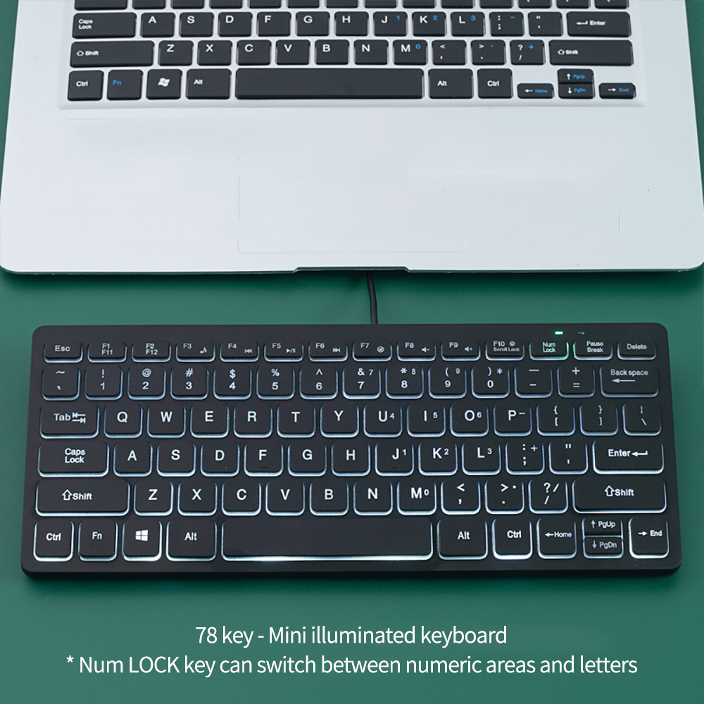 Portable Wired Mini USB Keyboard Compact External Keyboard for Laptop and PC