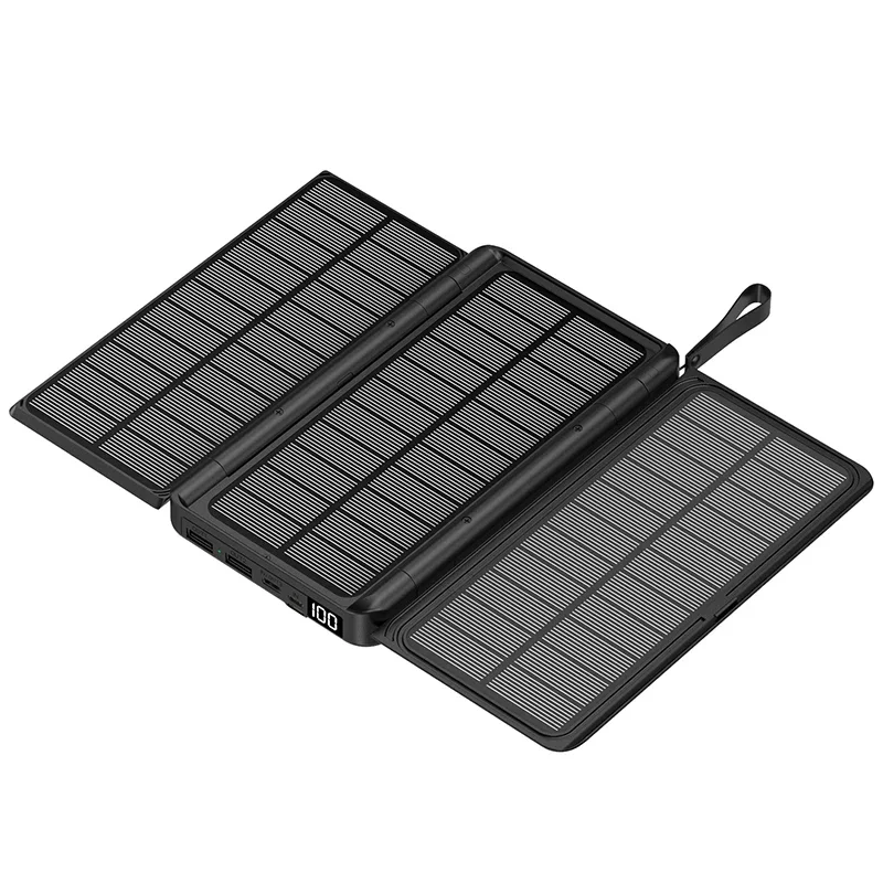 Solar Power Bank Wireless Portable Charger for Outdoor Travel and Emergency Backups