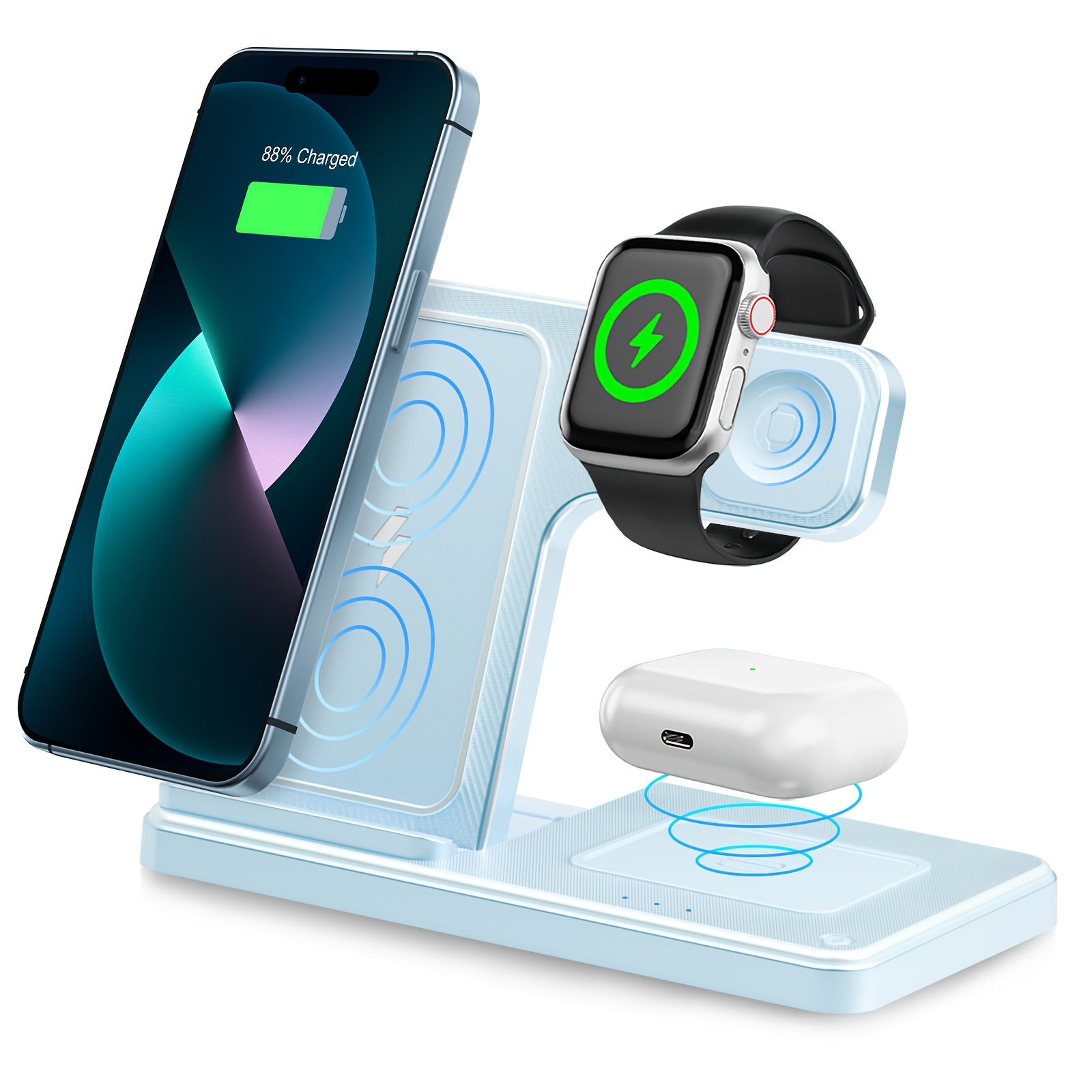 MagSafe Wireless Charger Stand Fast Magnetic Charging Station for iPhone Apple Watch & AirPods