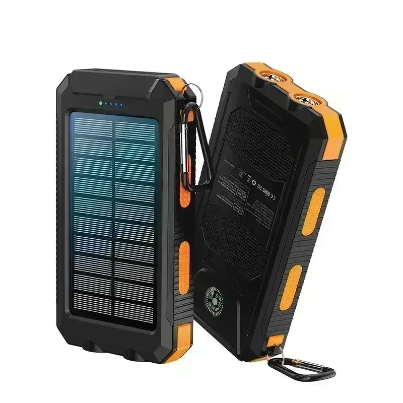 Solar Power Bank with Fast Charging Waterproof Design & LED Flashlight