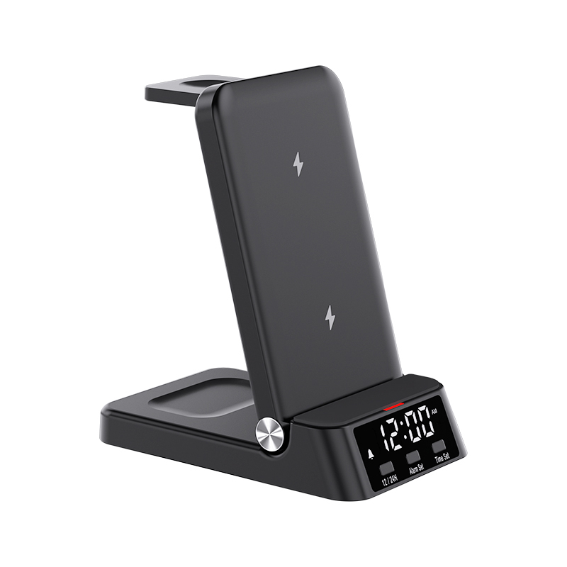 Wireless Charger with Clock Magnetic Charging Station for iPhone Samsung & Foldable Phones