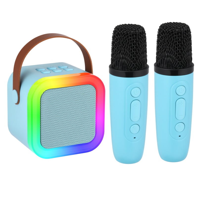 Portable Karaoke Machine with Dual Wireless Microphones Bluetooth Speaker RGB Lightss