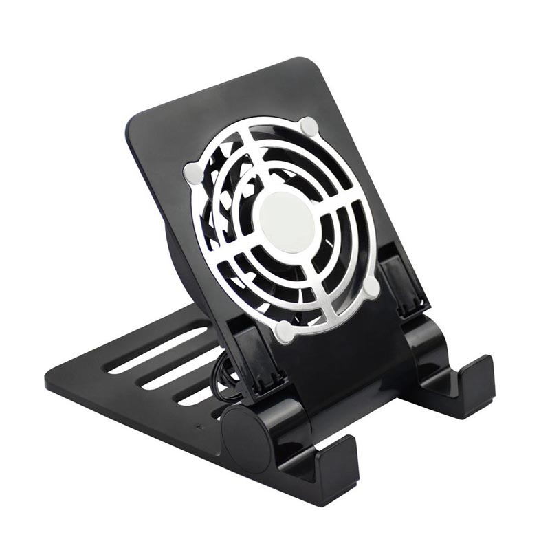 USB Desk Fan with Foldable Phone & Tablet Stand Cooling Pad for Laptops