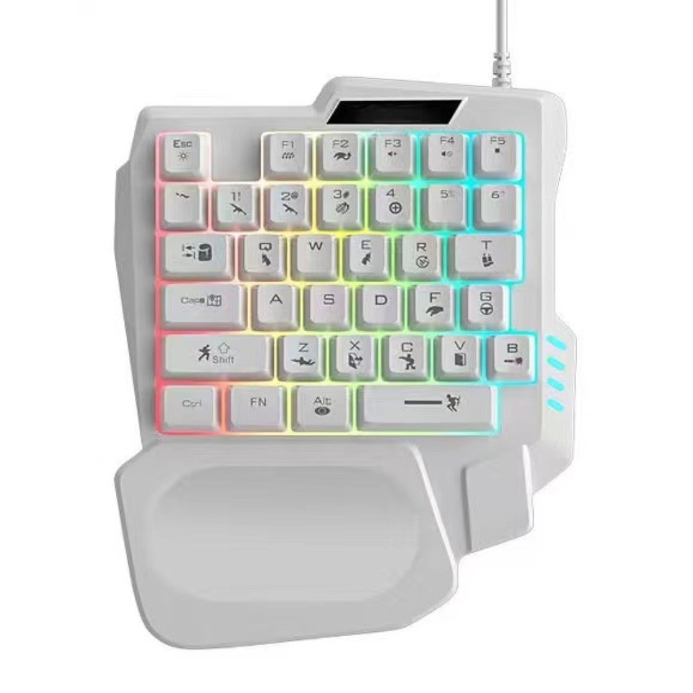 UltraSlim One Handed Gaming Keyboard with Backlit Mechanical USB Keypad