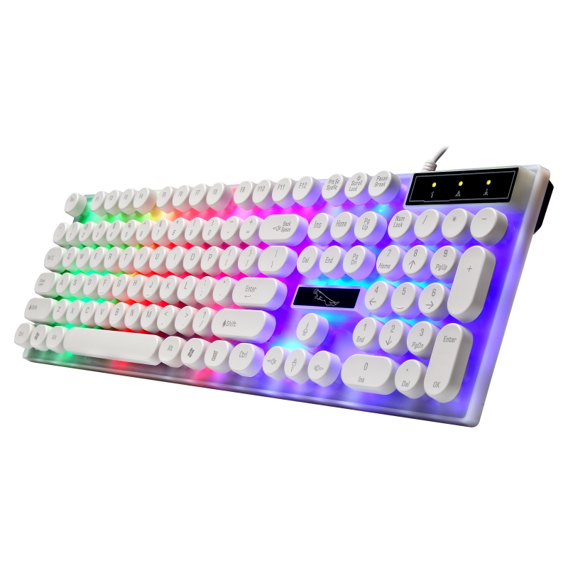 Retro Gaming Keyboard Keys RGB Backlit Mechanical Keyboard Waterproof Wired USB
