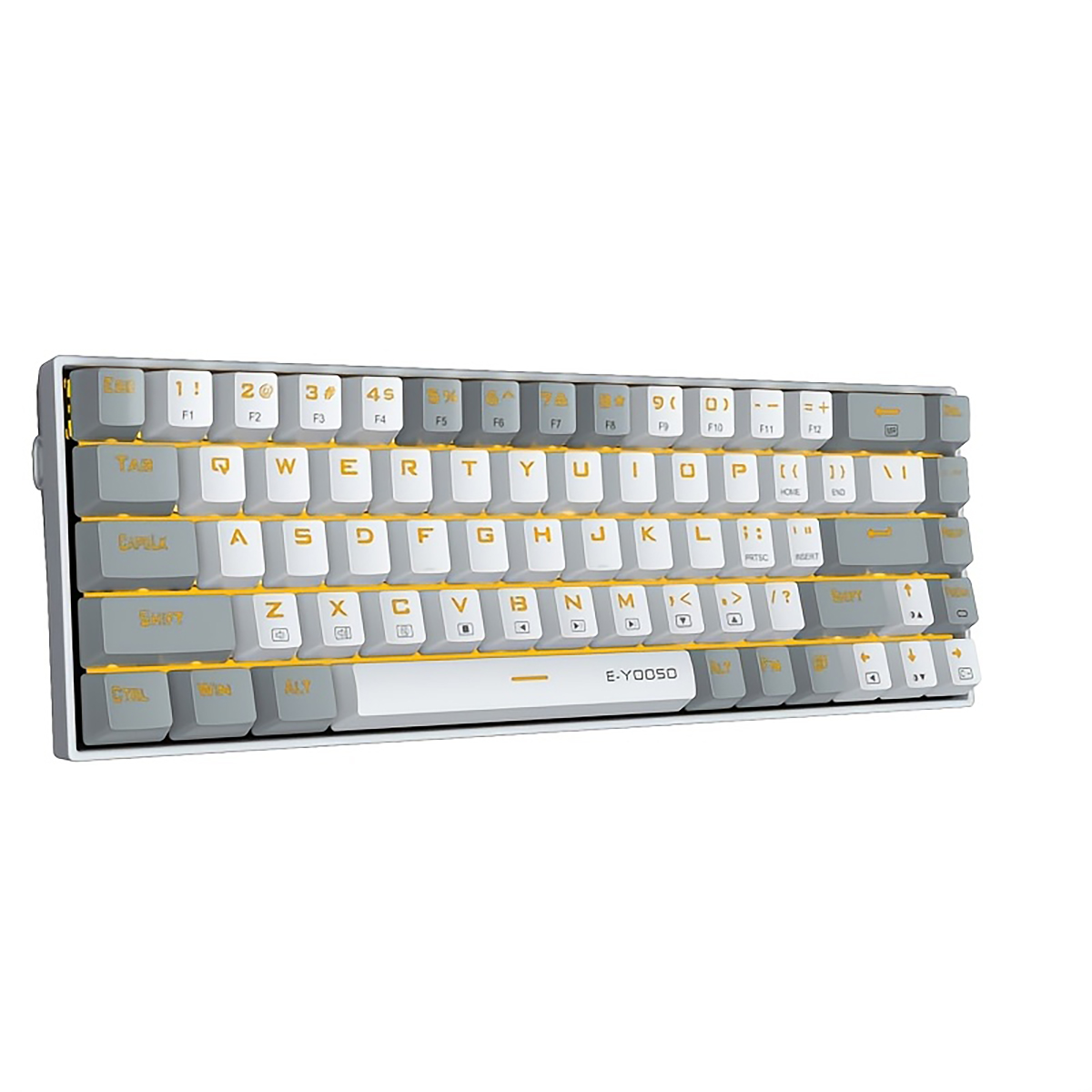 Hot Swappable Mechanical Keyboard with Yellow Backlight NKRO Wired Gaming Keyboard