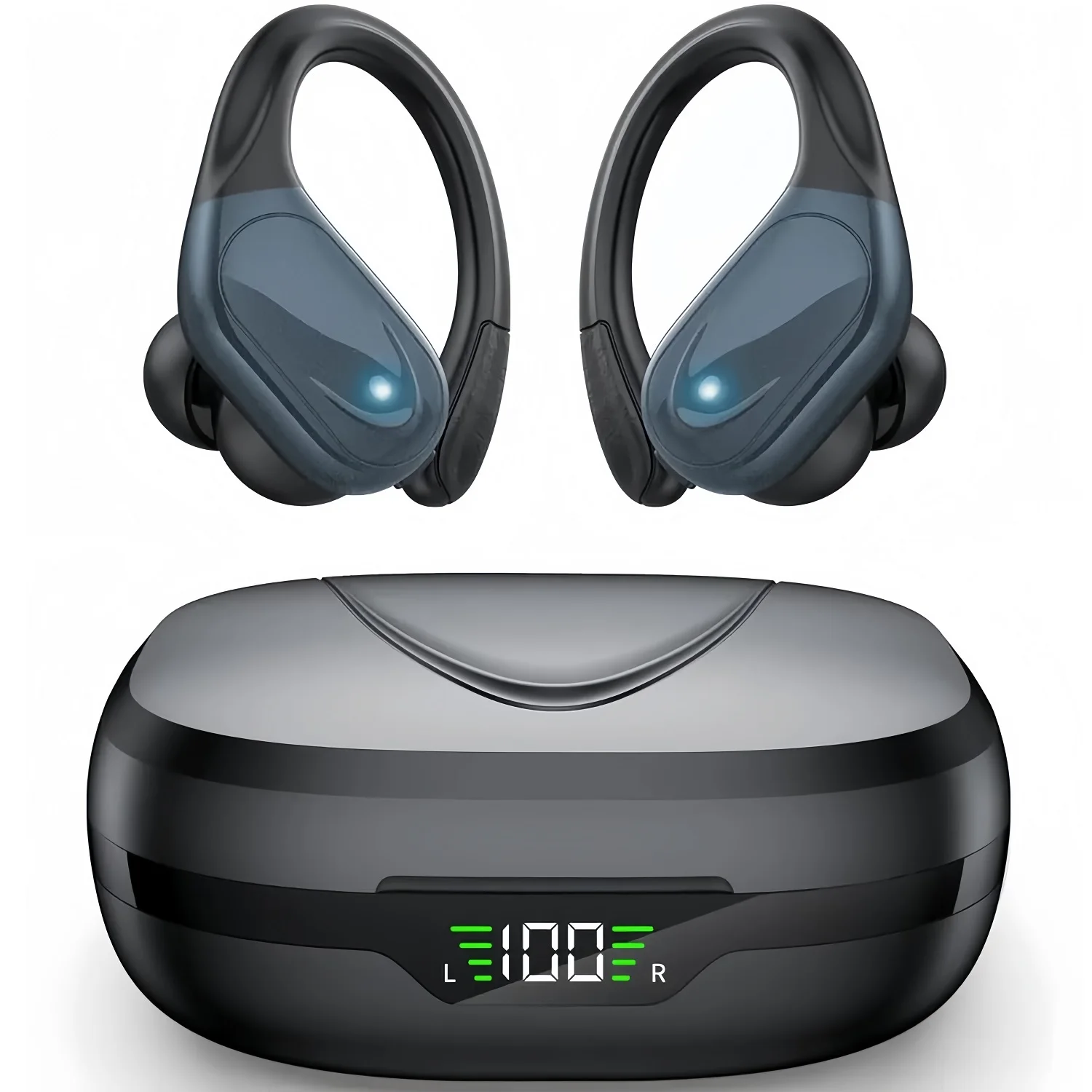 Bluetooth Wireless Sports Earbuds with ENC Mic HiFi Stereo TWS Earphones LED Power Display