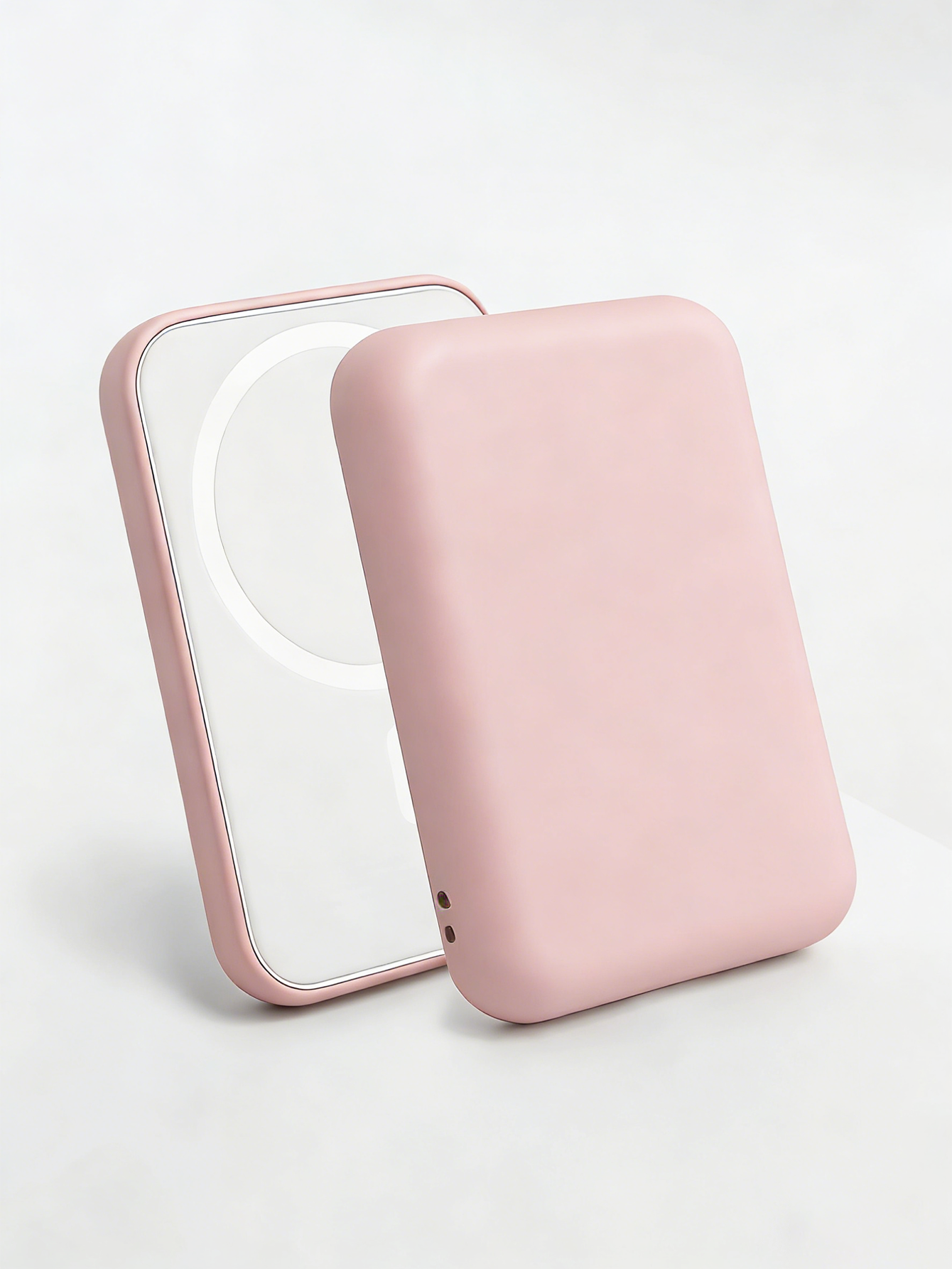 Pink MagSafe Power Bank Case Soft TPU Protective Cover for Apple MagSafe Battery Pack