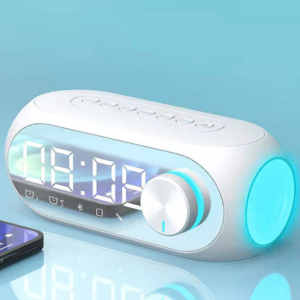 Bluetooth Alarm Clock Speaker with FM Radio Portable Wireless Speaker and Night Light
