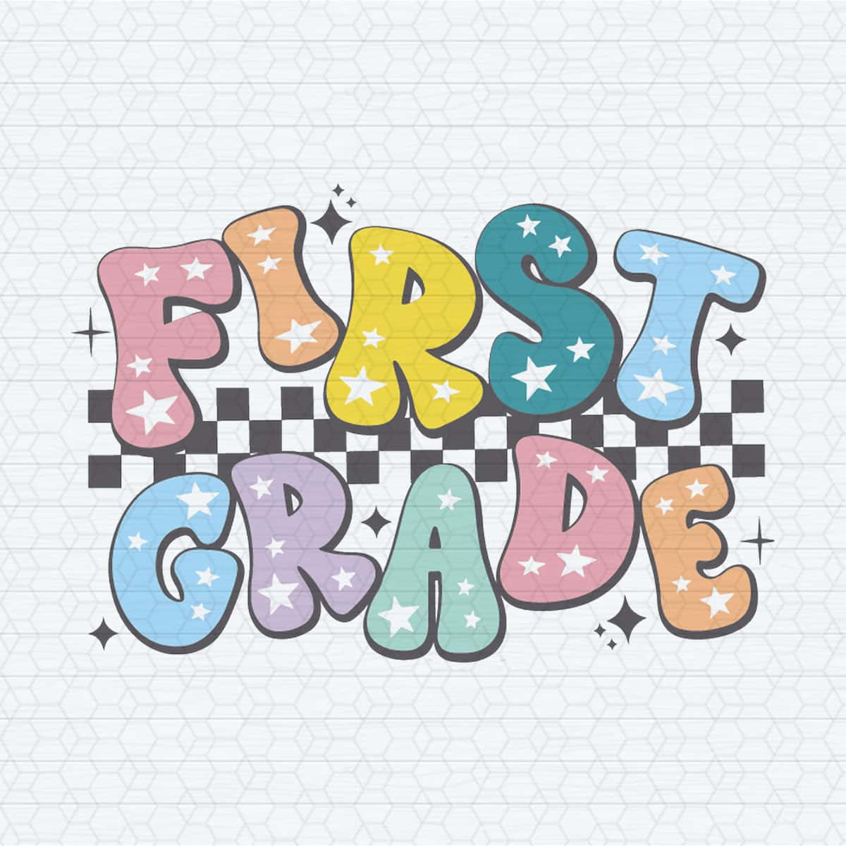 Checkered First Grade First Day Of School SVG - Inspire Uplift