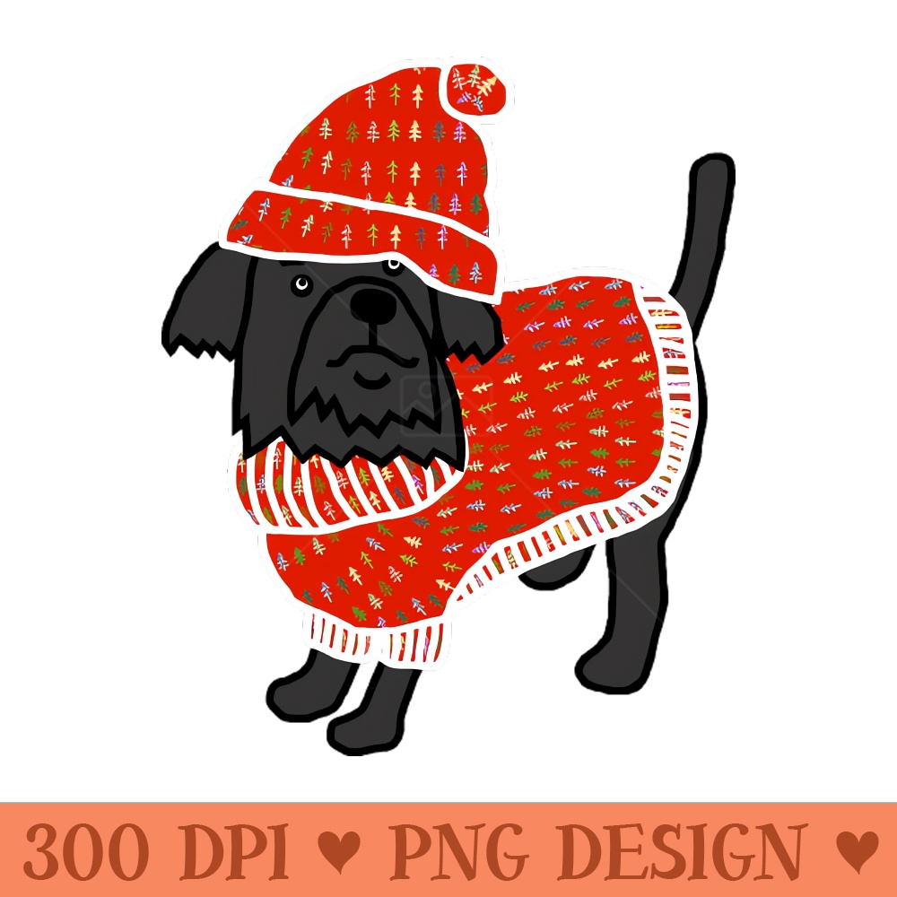 Cute Dog wearing a Red Winter Sweater and Red Hat - PNG Desi | Inspire ...