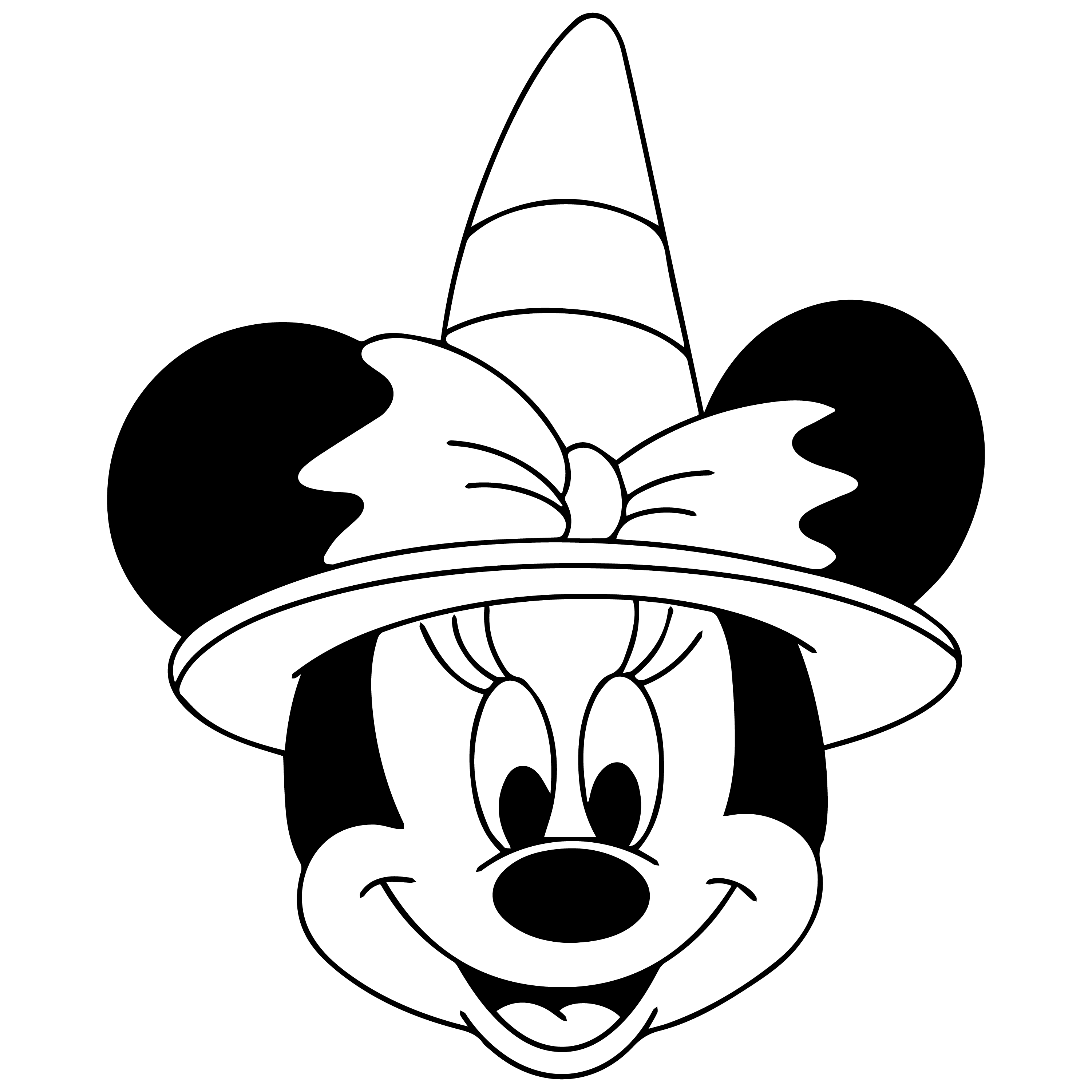 Halloween Minnie Mouse Witch SVG Digital Files, Kids Colorin | Inspire ...