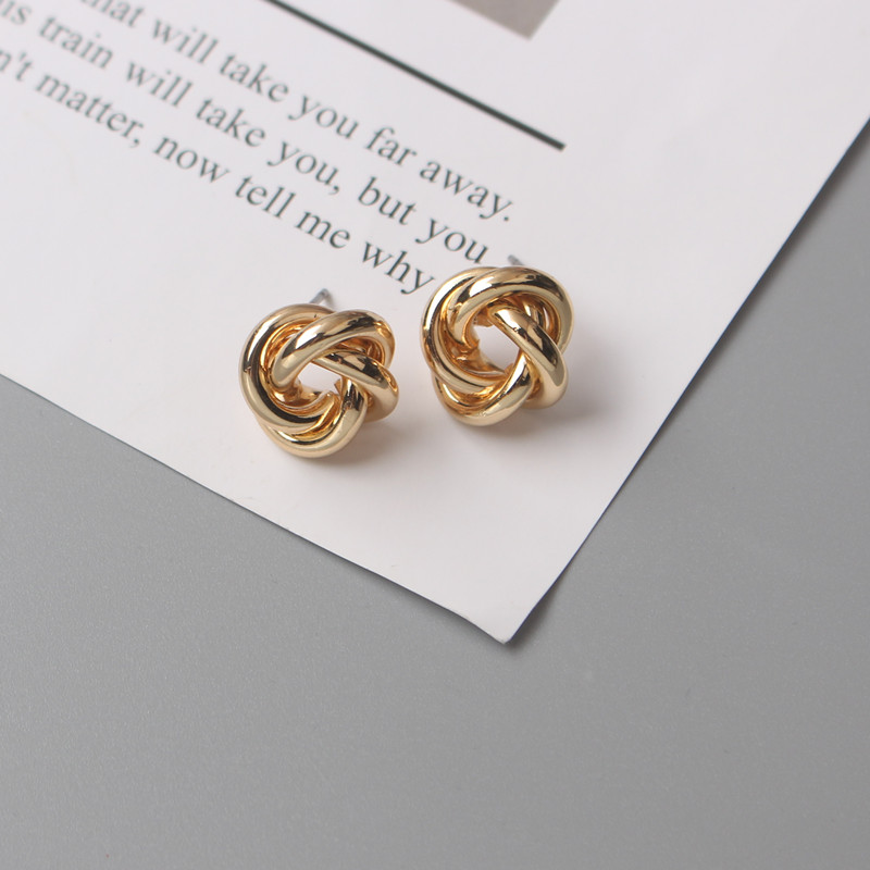 Tiny Gold Twist Stud Earrings Minimalist Small Round Earrings for Everyday Elegance