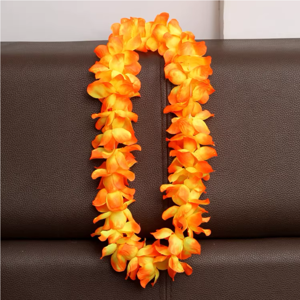 Hawaiian Lei Necklace Tropical Hula Flower Garland for Beach Parties & Luau Accessories