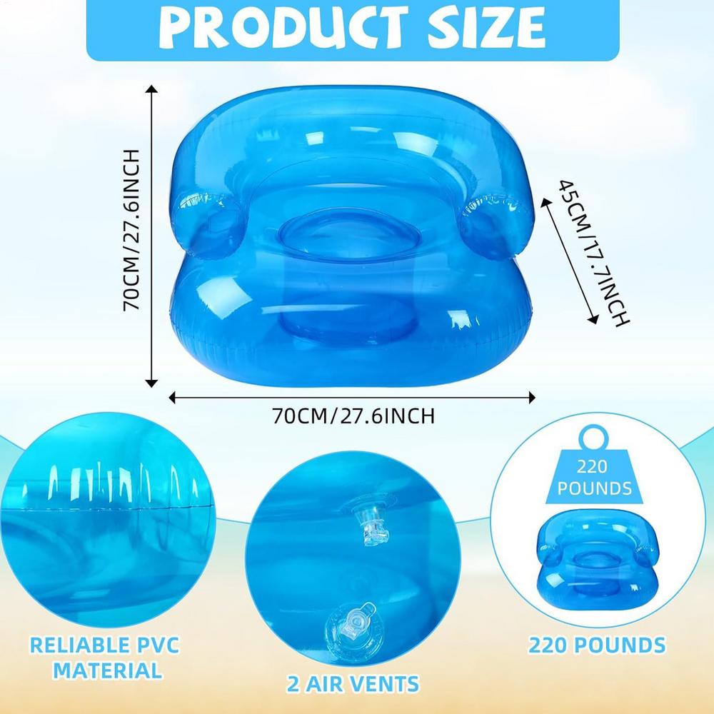 Portable Waterproof Inflatable Pool Chair for Kids PVC Inflatable Sofa Float with lb Capacity