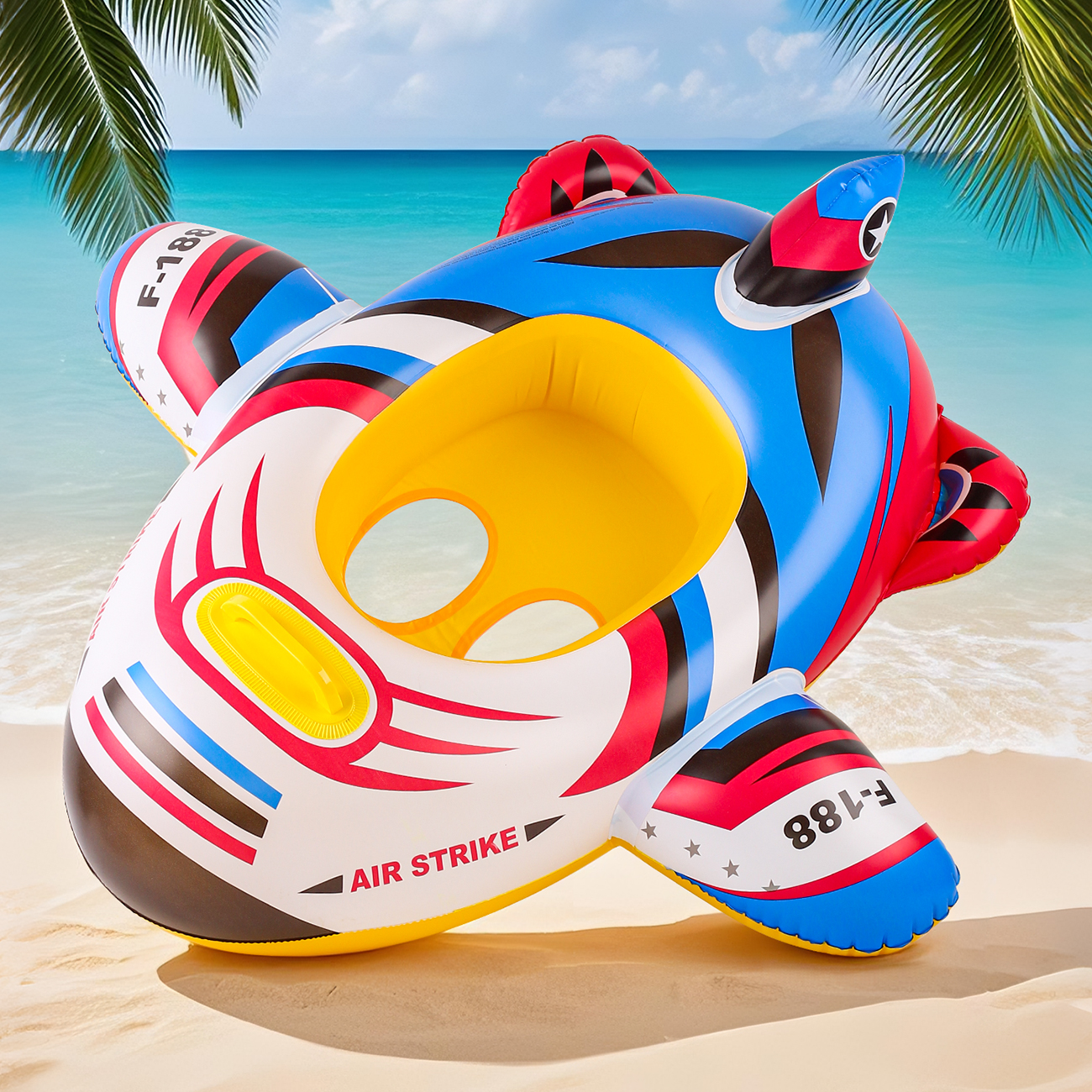 Toddler Pool Float with Seat Inflatable Swim Ring Ride On Car Boat for Kids