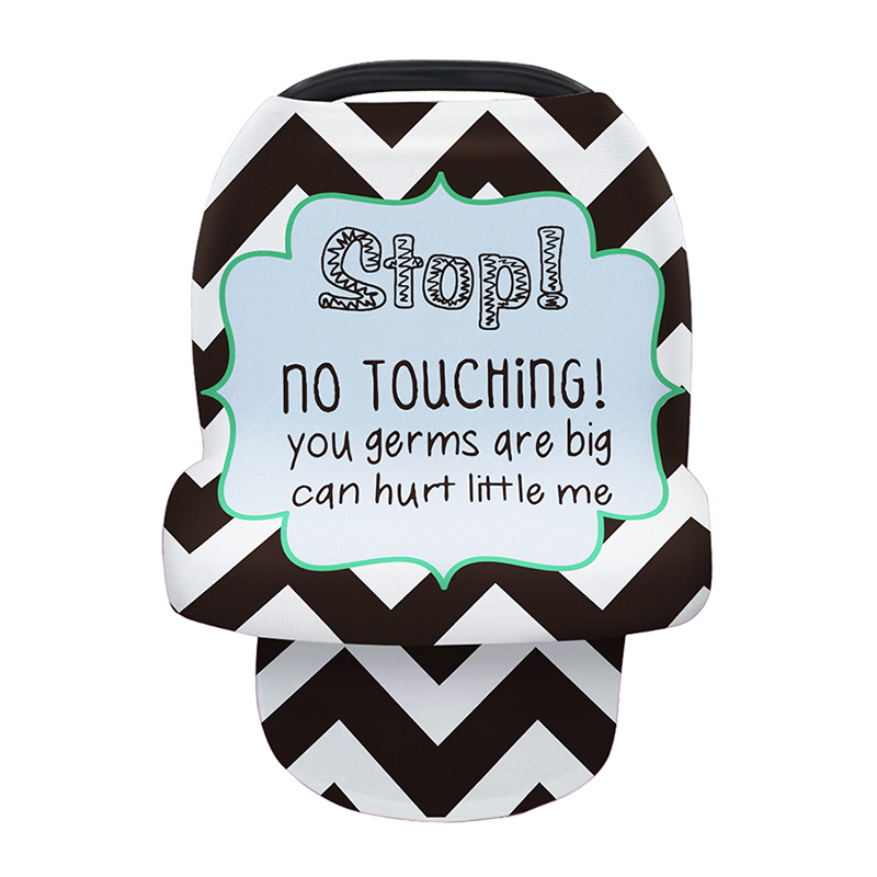 Multi Use Baby Car Seat Cover & Nursing Canopy with No Touch Sign
