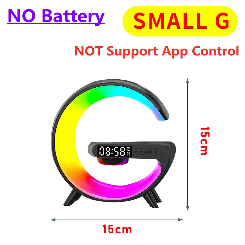 Smart Wireless Charging Station with RGB Night Light, Bluetooth Speaker & Alarm Clock