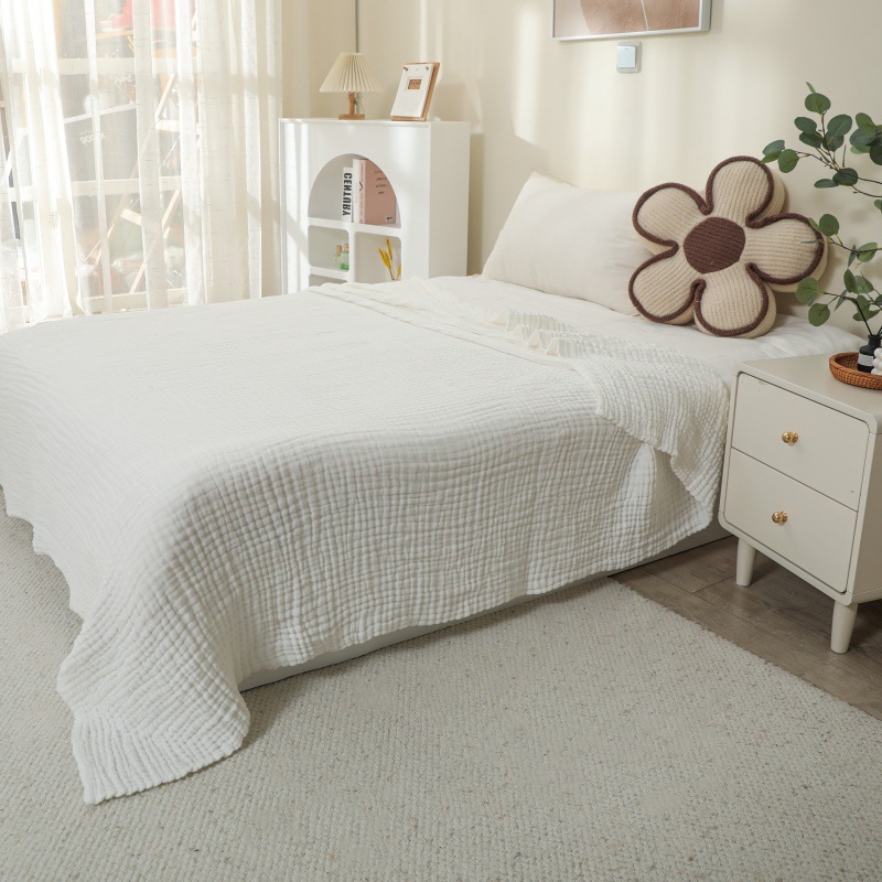 Cotton Muslin Blanket Breathable Gauze Throw Blanket for Bed, Couch & Summer Comfort