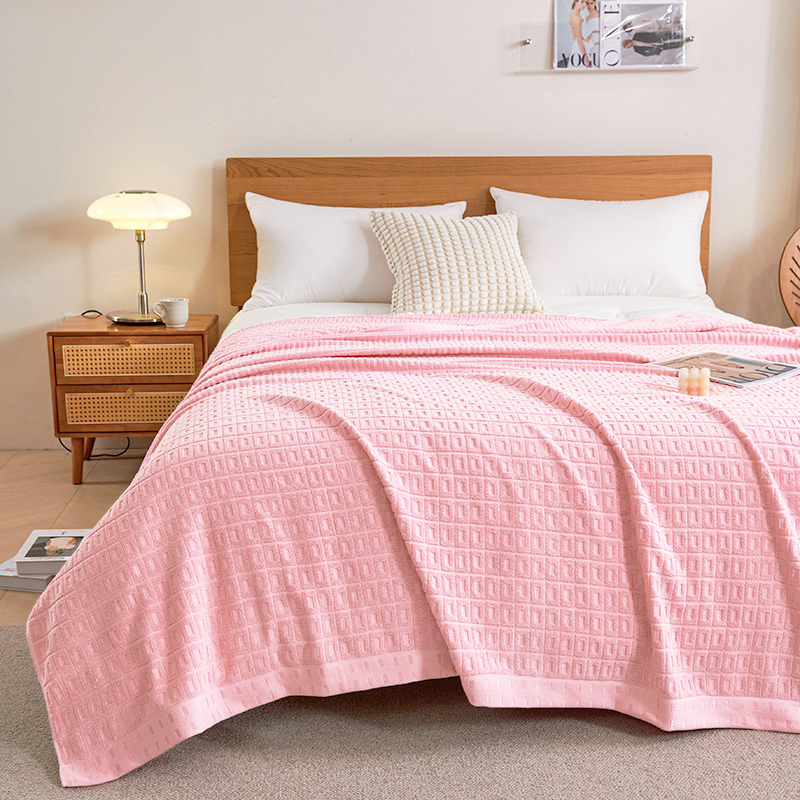 Retro Cotton Towel Blanket Breathable Summer Blanket & Terry Bedspread for Beds and Sofas