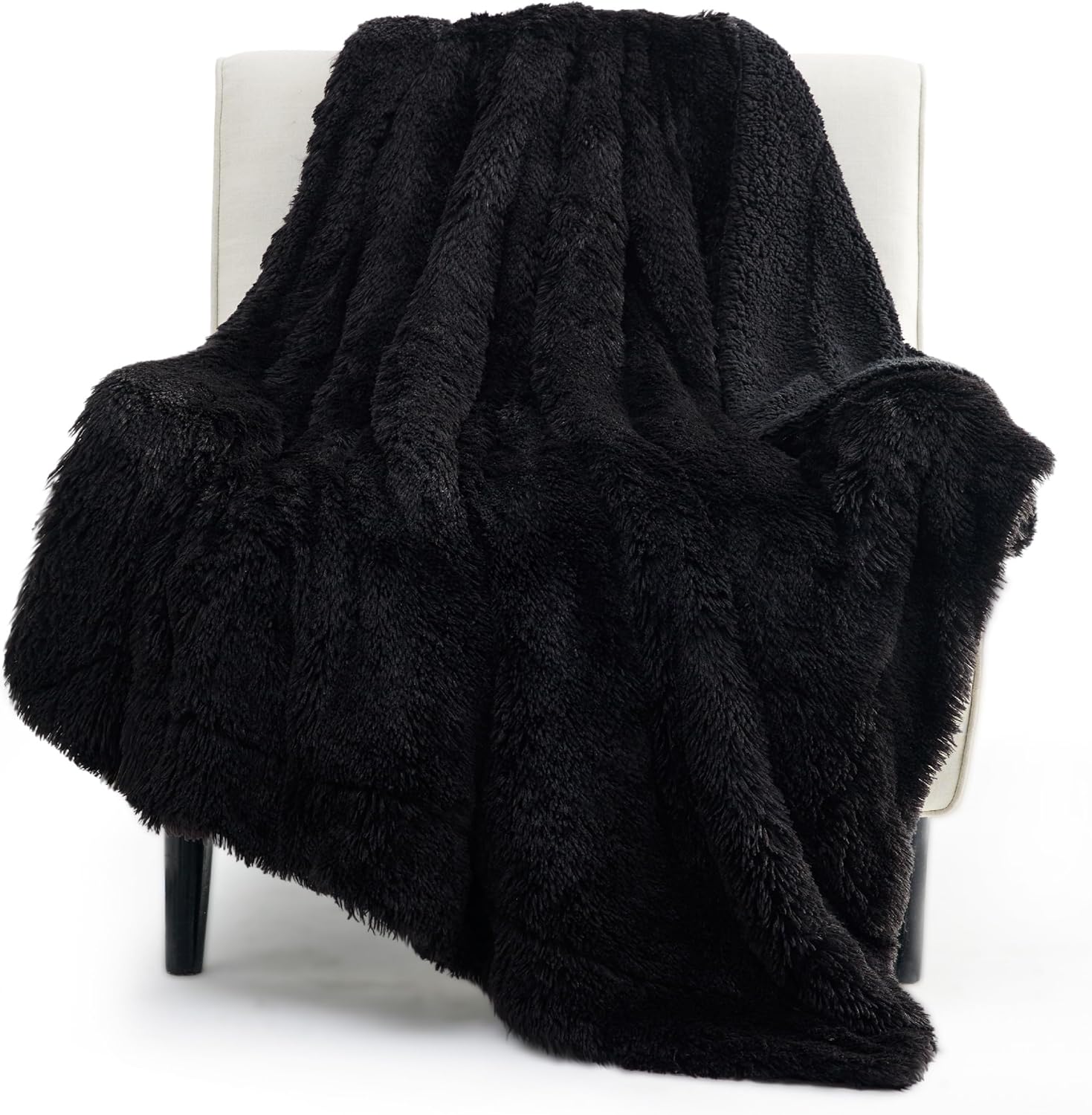 Luxury Faux Fur Throw Blanket Soft Sherpa Blanket Plush Fleece Cozy Couch & Bed Throw
