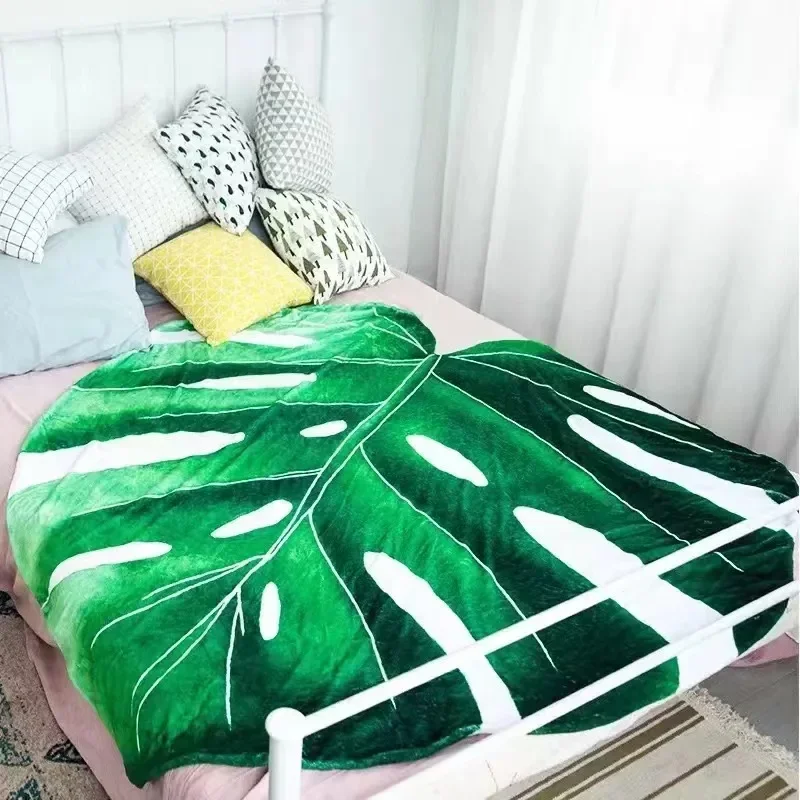 Super Soft Leaf Blanket Cozy Giant Plant Blanket Throw for Bed, Sofa & Nature Inspired Home Decor