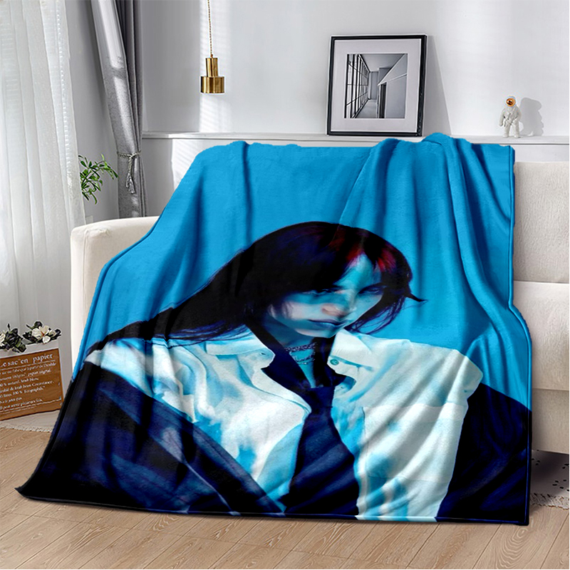Billie Eilish Flannel Throw Blanket Soft Fleece Cozy Blanket for Bed, Sofa & Travel