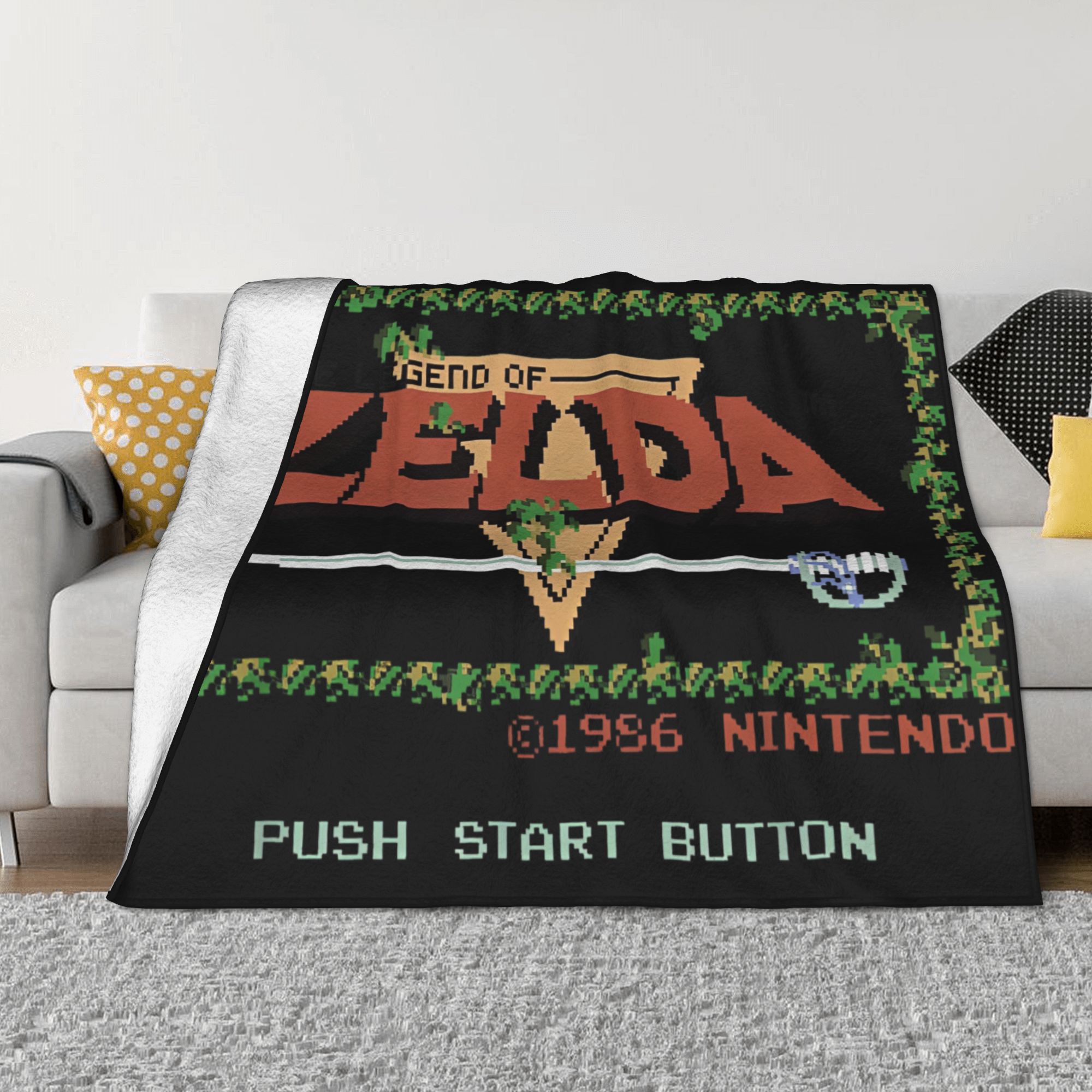 Zelda Blanket Classic NES Gaming Throw Blanket Soft Flannel Plush Throw for Sofa, Bed & Lounge