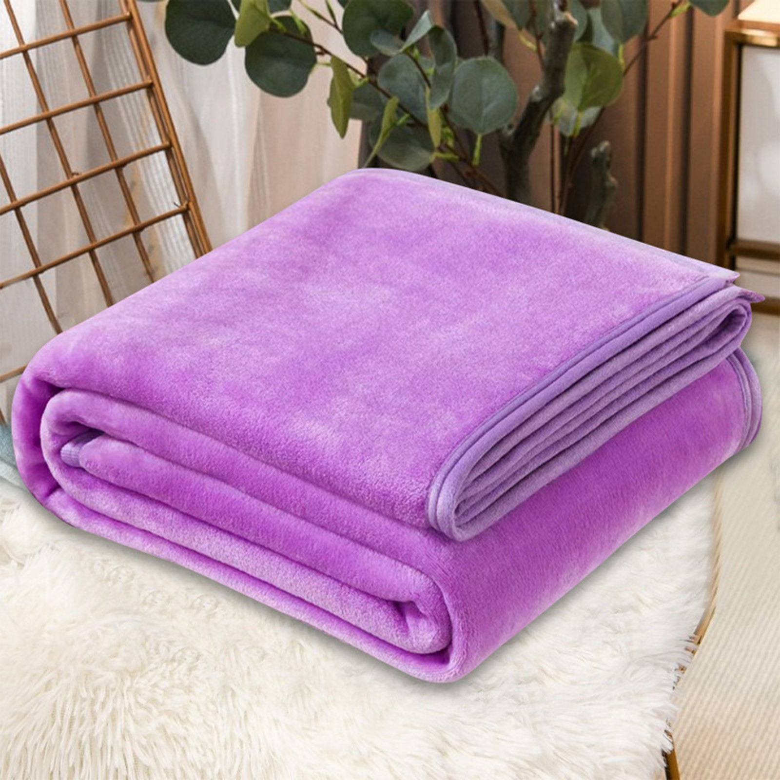 Luxury Coral Fleece Blanket Soft Faux Fur Throw for Bed, Sofa & All Season Comfort