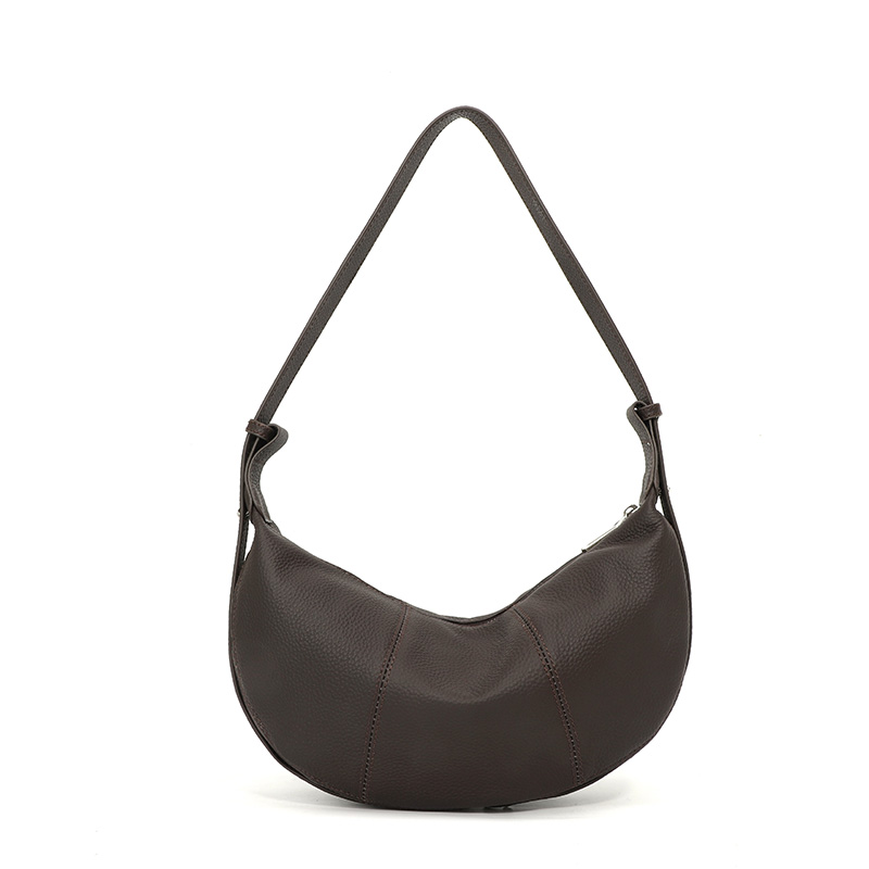 Genuine Leather Shoulder Bag Half Moon Adjustable Womens Underarm Purse for Everyday Commute
