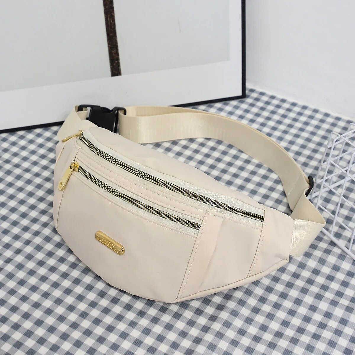 Womens Multi Pocket Fanny Pack Light weight Crossbody Waist Bag for Travel & Outdoor Activities