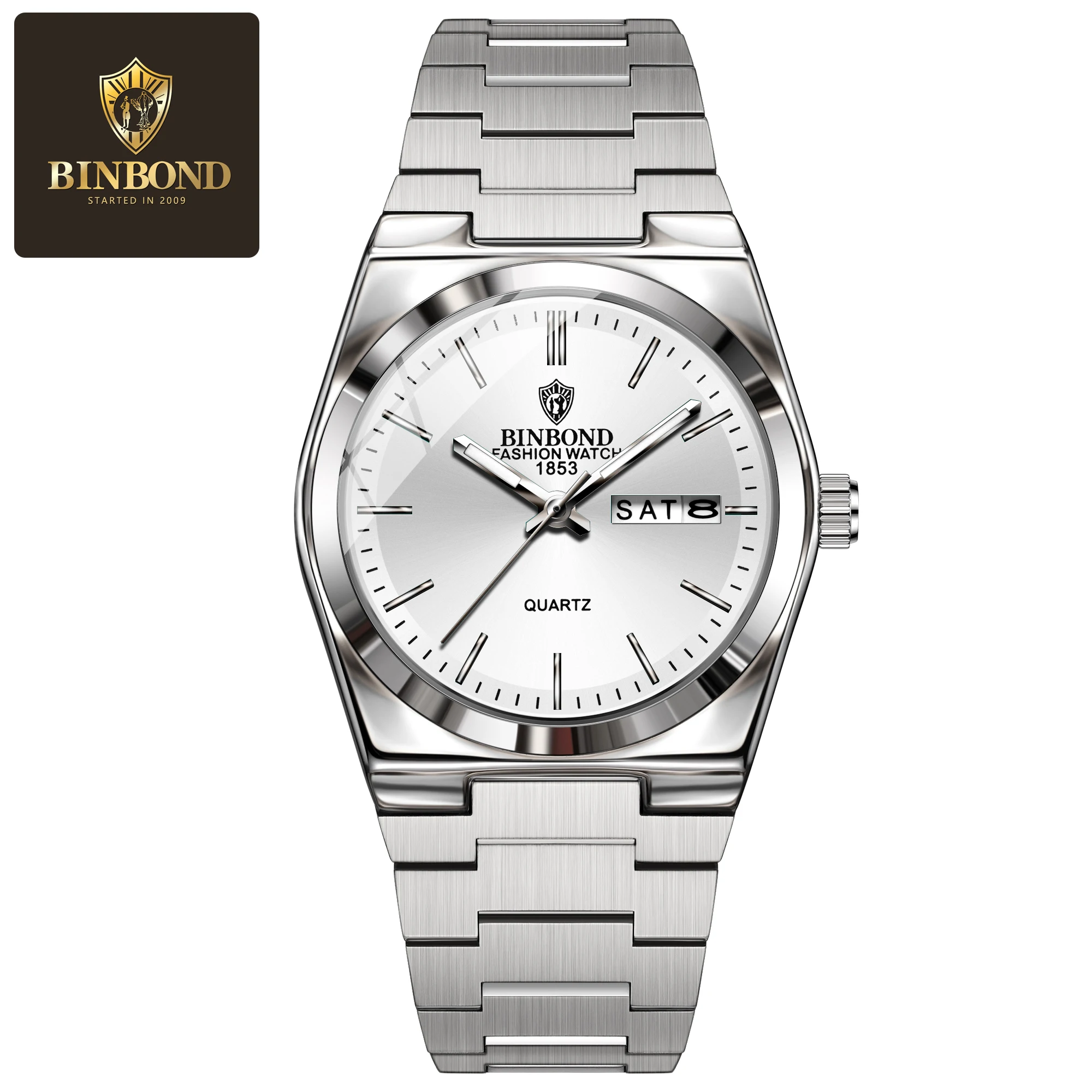 Elegant Womens Quartz Watch with Stainless Steel Band, Luminous Dial & Date