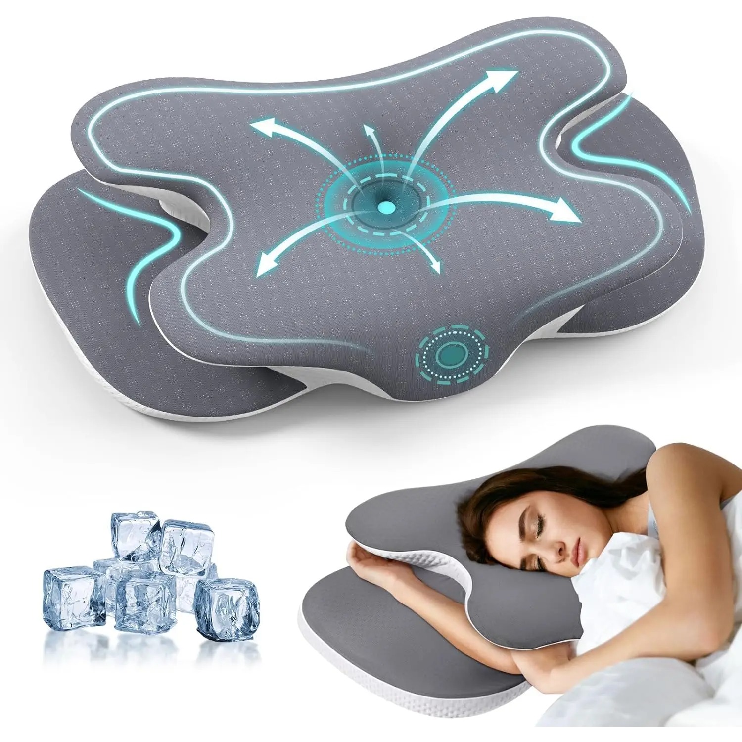 Ergonomic Cervical Neck Pillow Memory Foam Neck Support Pillow for Comfortable Sleep