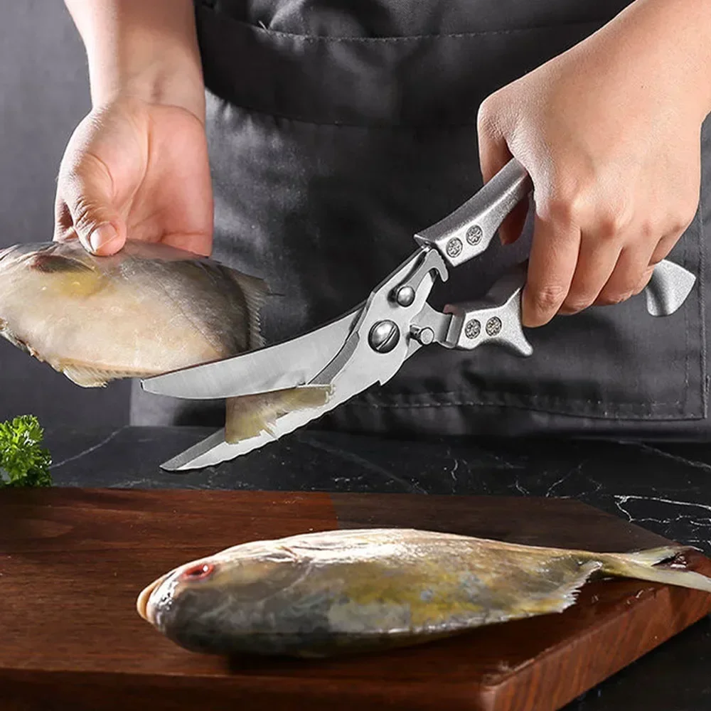 Heavy Duty Stainless Steel Kitchen Shears for Chicken Bones Fish and Meat