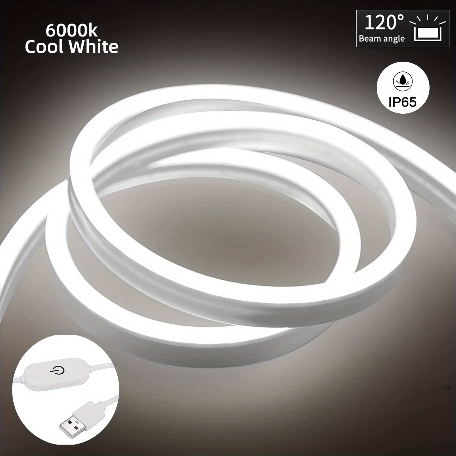 Dimmable Neon LED Light Strip with Smart Touch Sensor and Waterproof Flexible Design