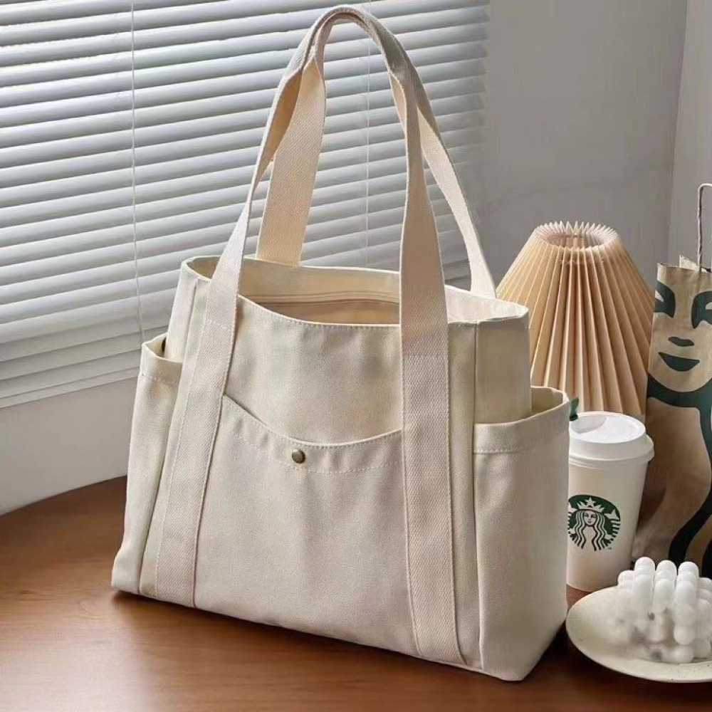 Large Capacity Canvas Tote Bag for Work College Shopping and Everyday Carry