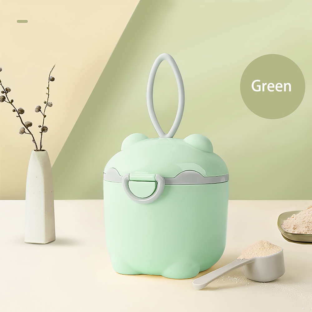 Cartoon Portable Milk Powder Container with Spoon Baby Feeding Travel Storage Box